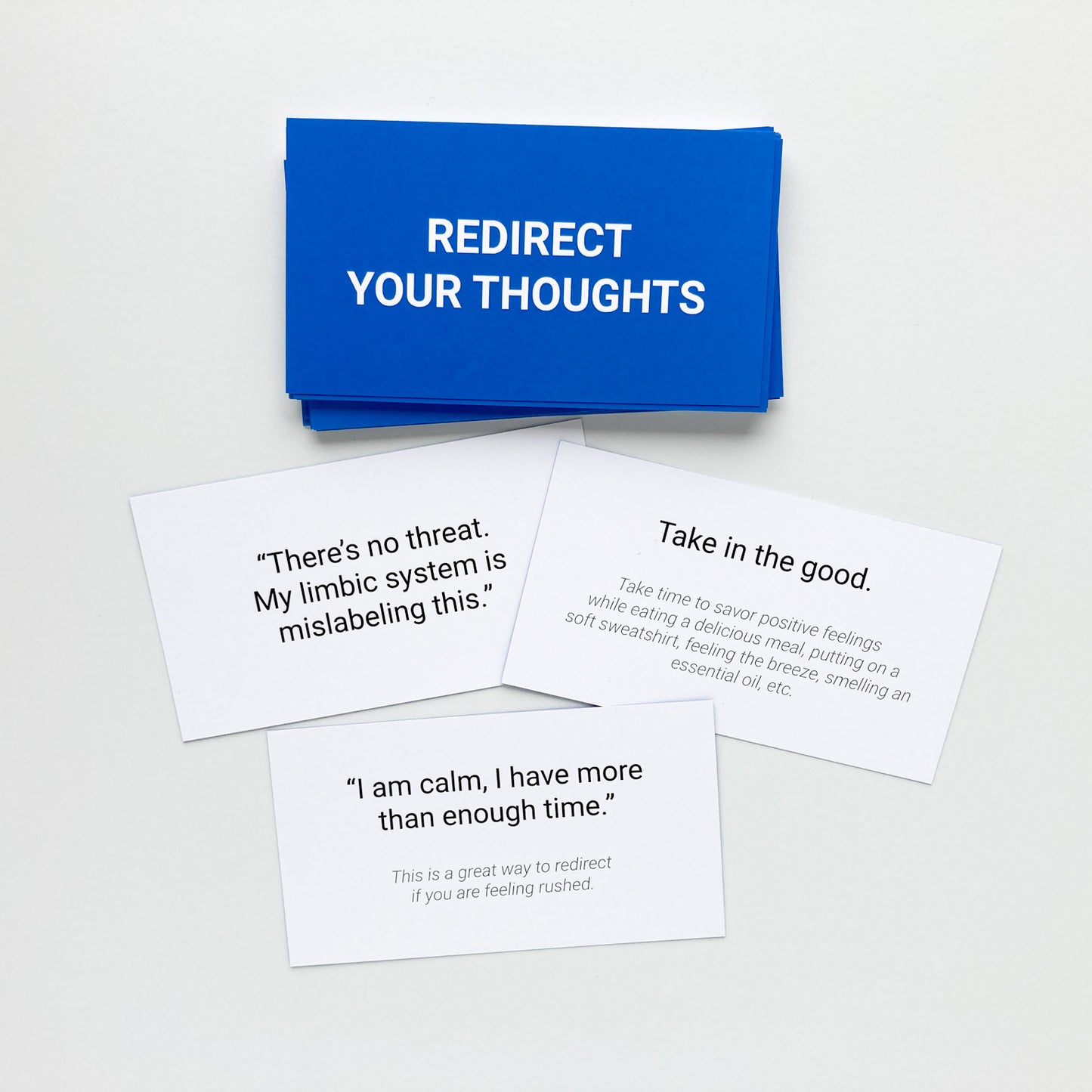 How I'm Healing Brain Retraining Practice Cards. Redirect Your Thoughts cards pictured